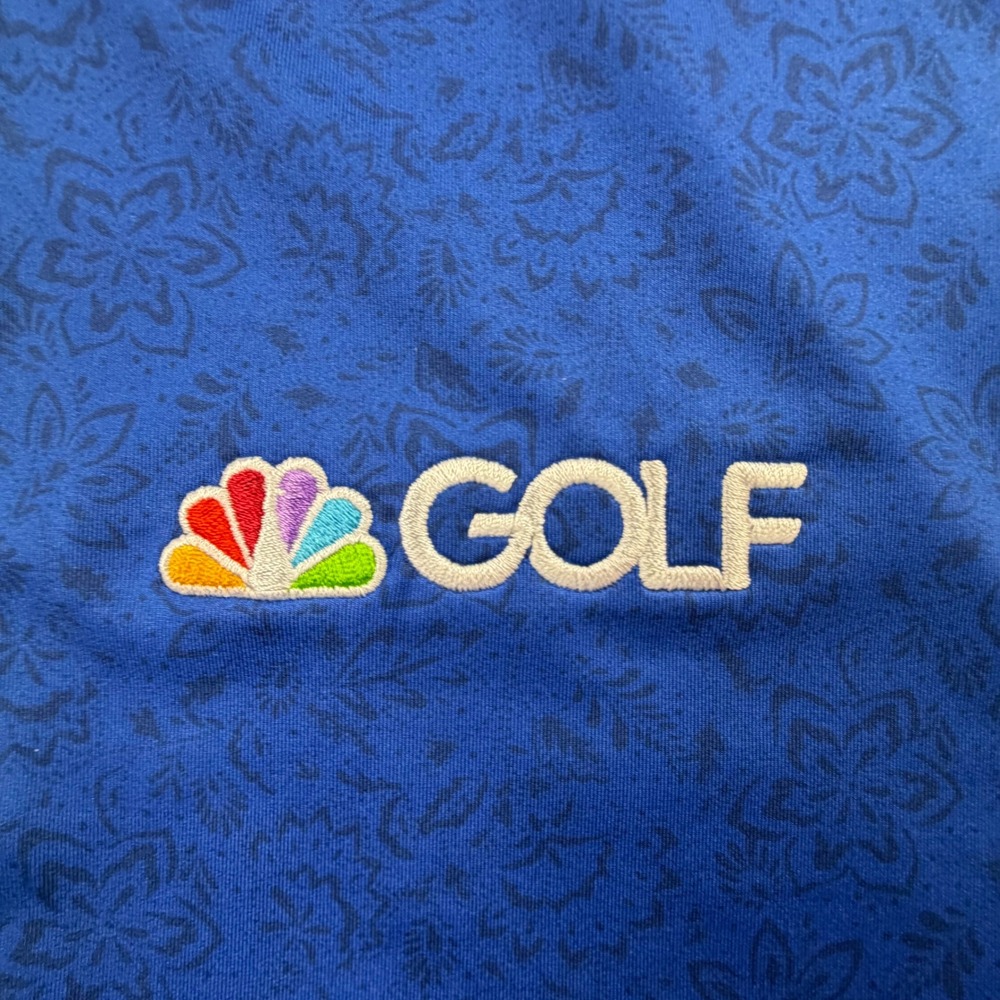 FootJoy Mens Blue Floral Paisley NBC Golf Logo ProDry Polo Shirt Large 1636 - Picture 7 of 11